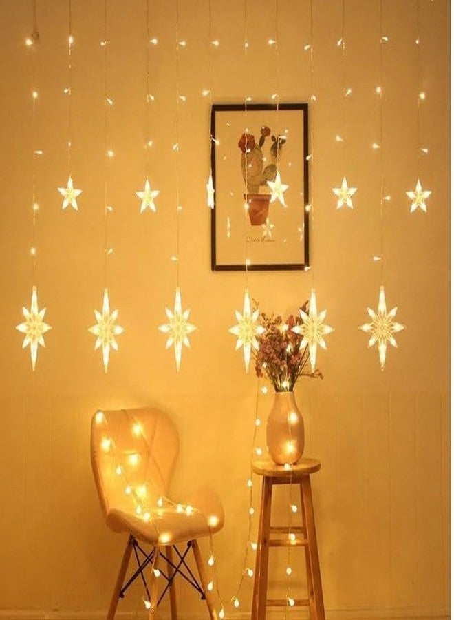 كرونوس أضواء ستائر كرونوس بولار ستار | أضواء LED معلقة للنوافذ بـ 8 أوضاع | أبيض دافئ | أضواء زخرفية لعيد ديوالي، عيد الميلاد، حفلات الزفاف، الحفلات، والمنزل - Image 3